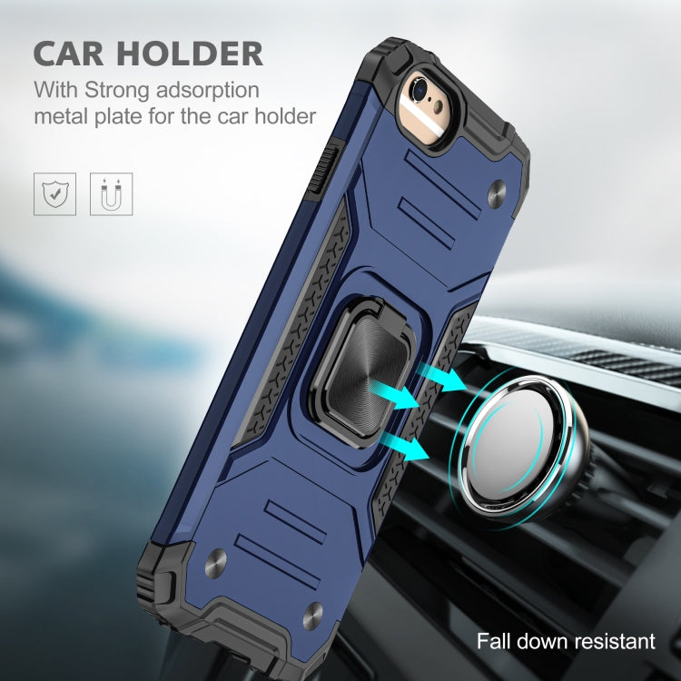 For iPhone 6 & 6s Magnetic Armor Shockproof TPU + PC Case with Metal Ring Holder