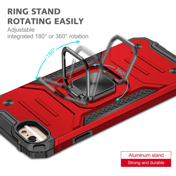 For iPhone 6 & 6s Magnetic Armor Shockproof TPU + PC Case with Metal Ring Holder