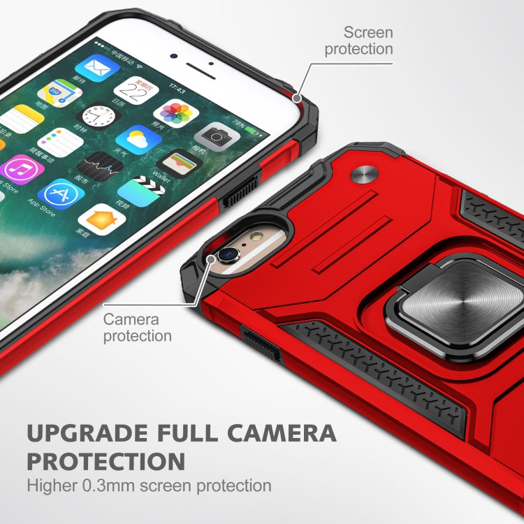 For iPhone 6 & 6s Magnetic Armor Shockproof TPU + PC Case with Metal Ring Holder