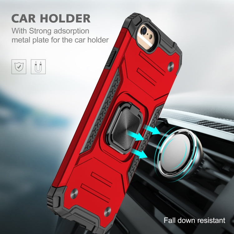 For iPhone 6 & 6s Magnetic Armor Shockproof TPU + PC Case with Metal Ring Holder