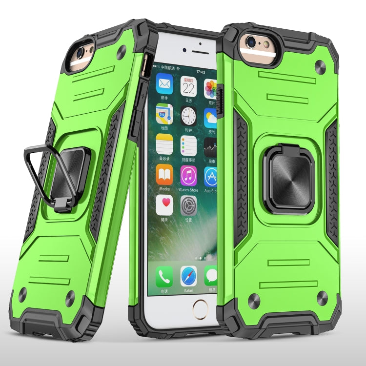 For iPhone 6 & 6s Magnetic Armor Shockproof TPU + PC Case with Metal Ring Holder
