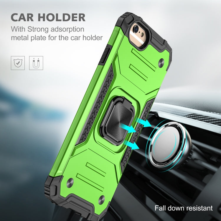 For iPhone 6 & 6s Magnetic Armor Shockproof TPU + PC Case with Metal Ring Holder