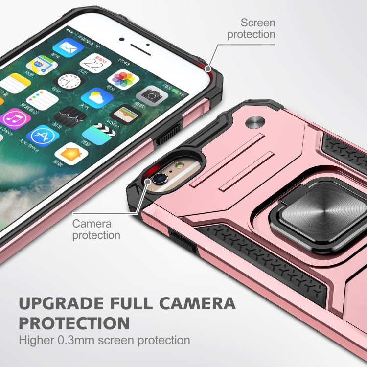 For iPhone 6 & 6s Magnetic Armor Shockproof TPU + PC Case with Metal Ring Holder