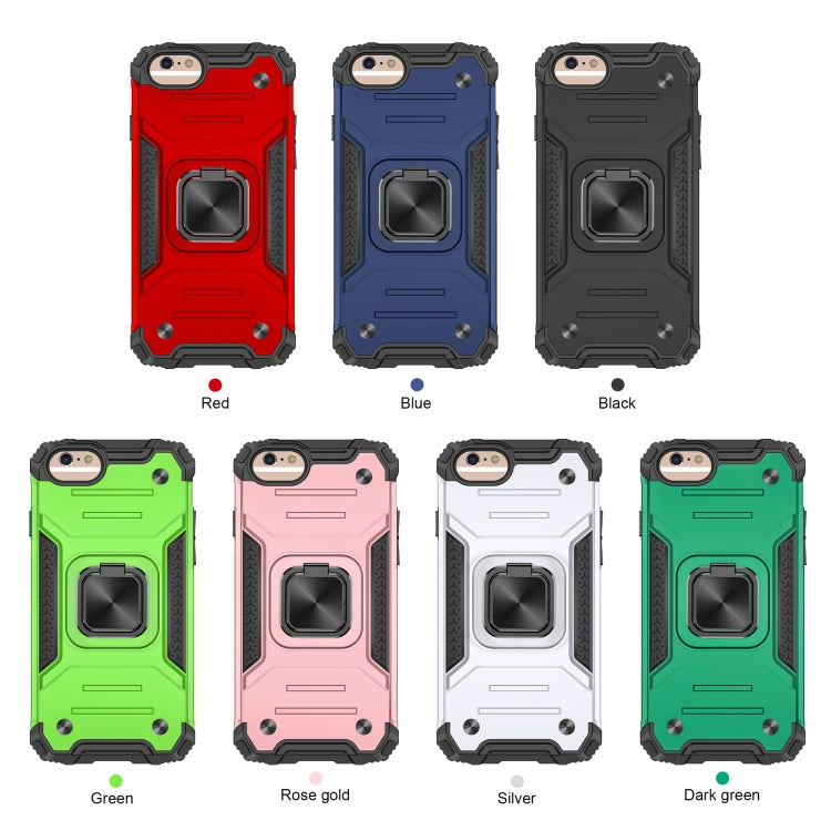 For iPhone 6 & 6s Magnetic Armor Shockproof TPU + PC Case with Metal Ring Holder
