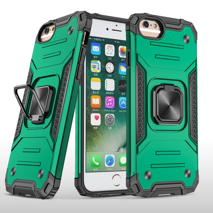 For iPhone 6 & 6s Magnetic Armor Shockproof TPU + PC Case with Metal Ring Holder