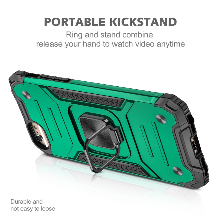 For iPhone 6 & 6s Magnetic Armor Shockproof TPU + PC Case with Metal Ring Holder
