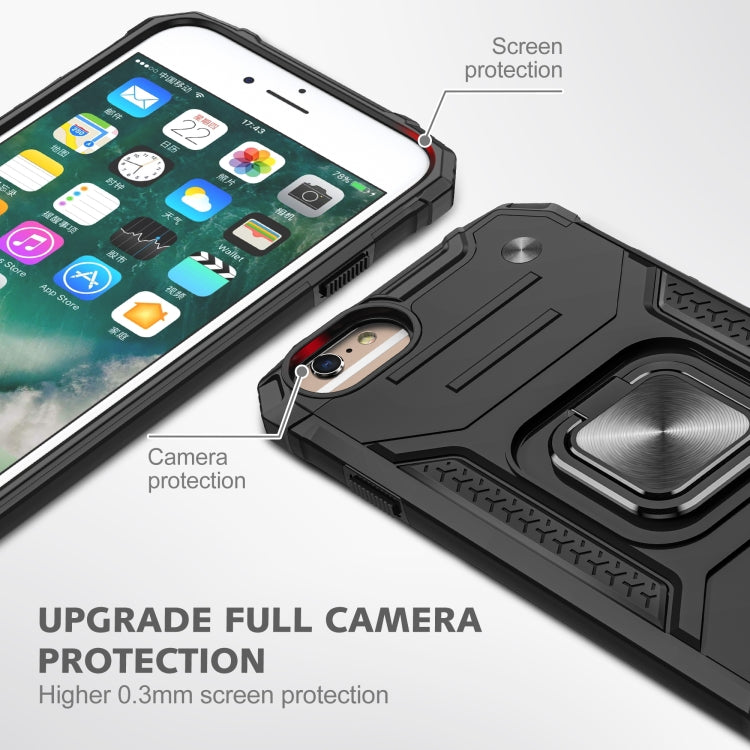 For iPhone 6 Plus & 6s Plus Magnetic Armor Shockproof TPU + PC Case with Metal Ring Holder