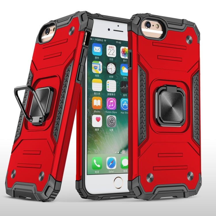 For iPhone 6 Plus & 6s Plus Magnetic Armor Shockproof TPU + PC Case with Metal Ring Holder