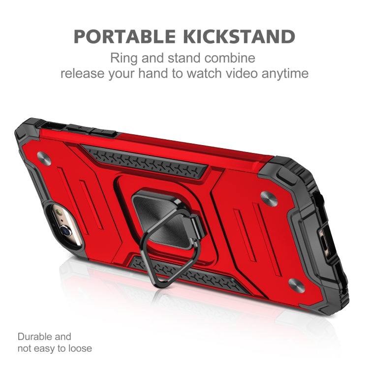 For iPhone 6 Plus & 6s Plus Magnetic Armor Shockproof TPU + PC Case with Metal Ring Holder