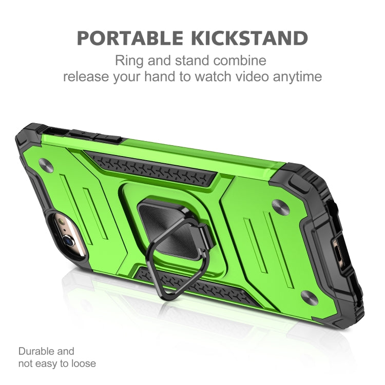 For iPhone 6 Plus & 6s Plus Magnetic Armor Shockproof TPU + PC Case with Metal Ring Holder