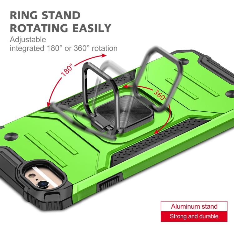 For iPhone 6 Plus & 6s Plus Magnetic Armor Shockproof TPU + PC Case with Metal Ring Holder