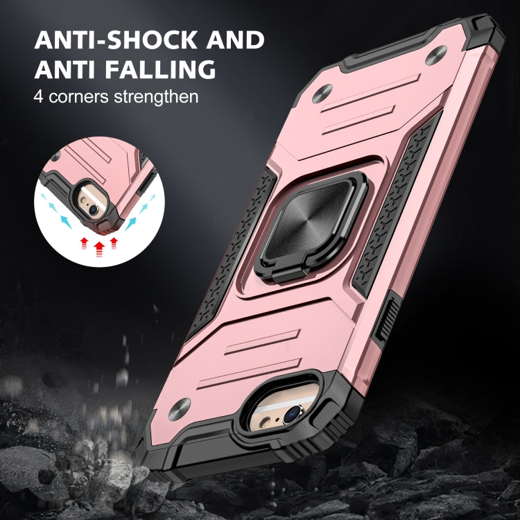 For iPhone 6 Plus & 6s Plus Magnetic Armor Shockproof TPU + PC Case with Metal Ring Holder