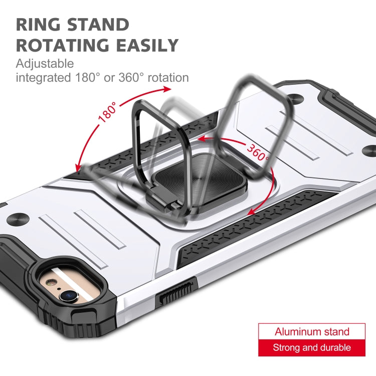 For iPhone 6 Plus & 6s Plus Magnetic Armor Shockproof TPU + PC Case with Metal Ring Holder