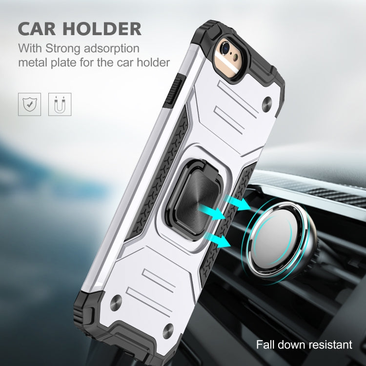 For iPhone 6 Plus & 6s Plus Magnetic Armor Shockproof TPU + PC Case with Metal Ring Holder