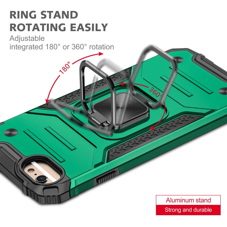 For iPhone 6 Plus & 6s Plus Magnetic Armor Shockproof TPU + PC Case with Metal Ring Holder