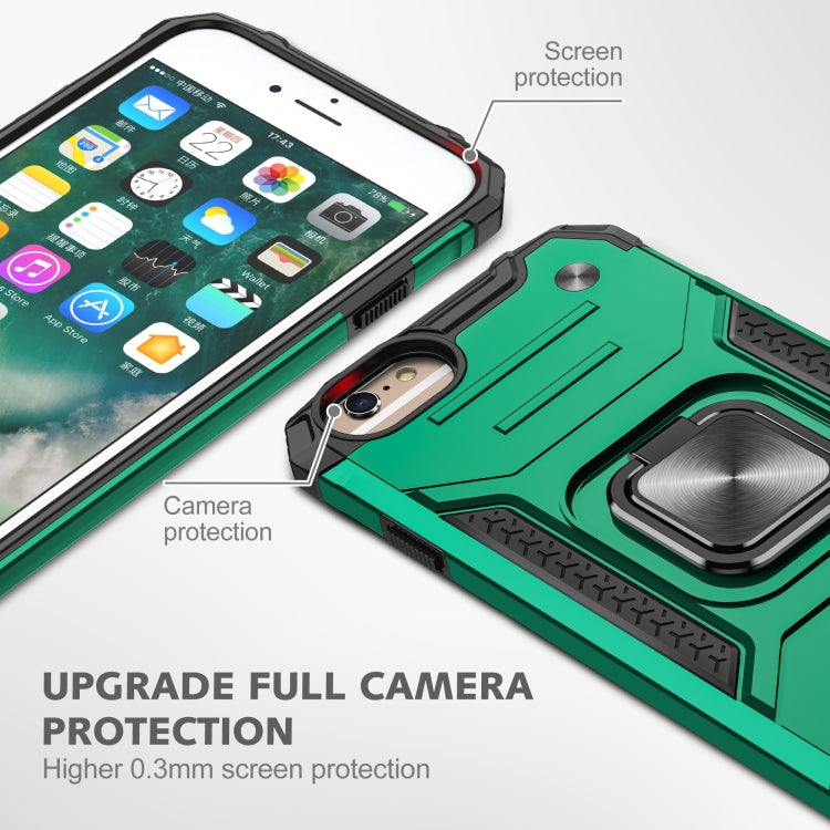 For iPhone 6 Plus & 6s Plus Magnetic Armor Shockproof TPU + PC Case with Metal Ring Holder