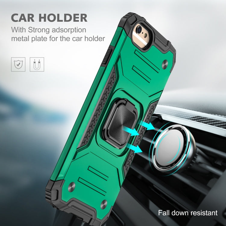 For iPhone 6 Plus & 6s Plus Magnetic Armor Shockproof TPU + PC Case with Metal Ring Holder
