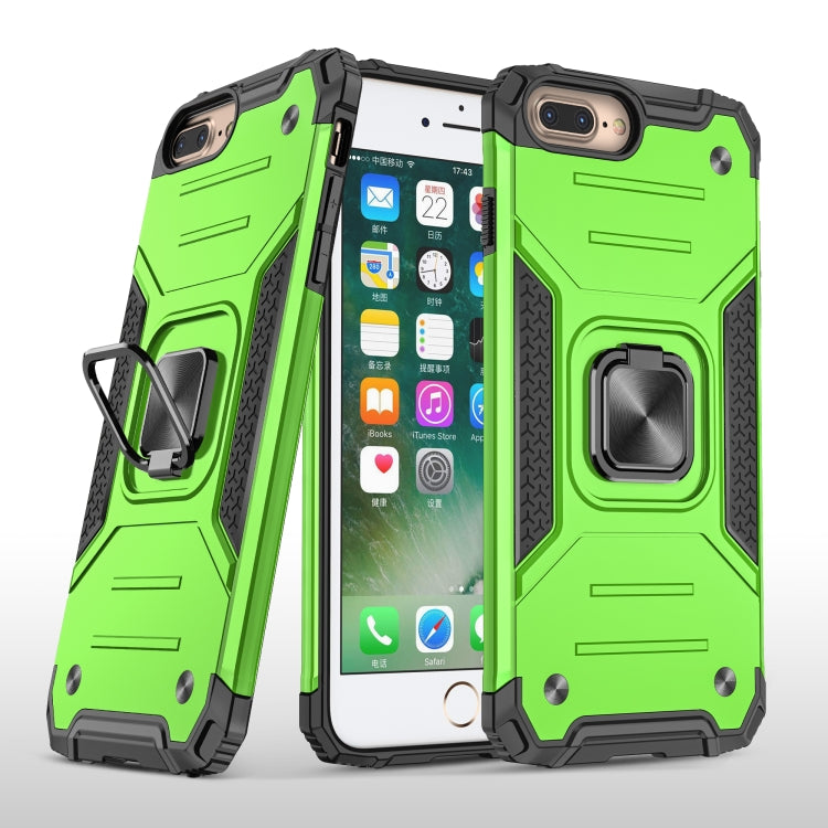 For iPhone 8 Plus & 7 Plus  Magnetic Armor Shockproof TPU + PC Case with Metal Ring Holder