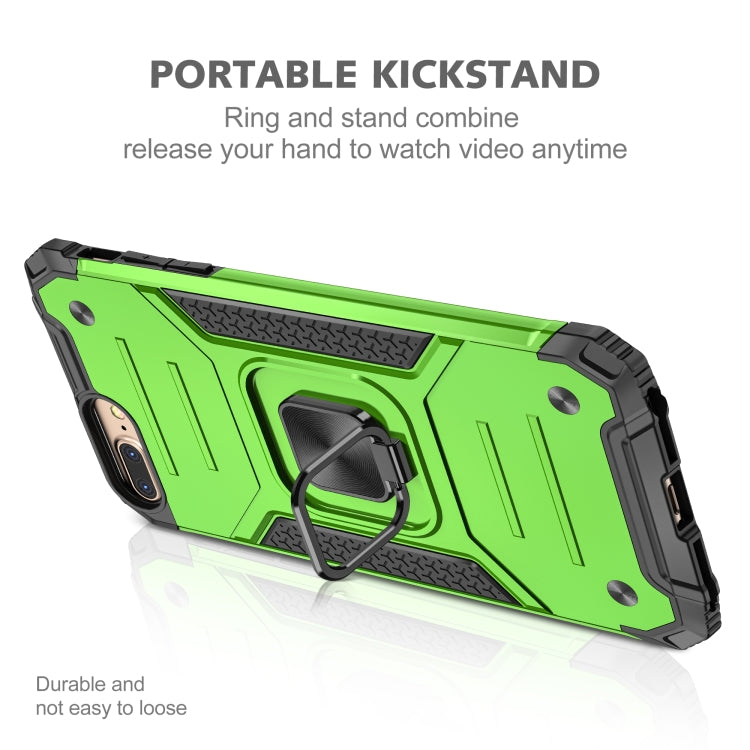 For iPhone 8 Plus & 7 Plus  Magnetic Armor Shockproof TPU + PC Case with Metal Ring Holder