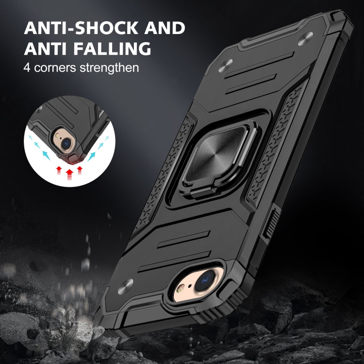 For iPhone 7 & 8 & SE 2020 Magnetic Armor Shockproof TPU + PC Case with Metal Ring Holder