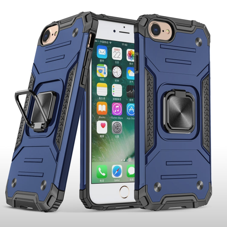For iPhone 7 & 8 & SE 2020 Magnetic Armor Shockproof TPU + PC Case with Metal Ring Holder