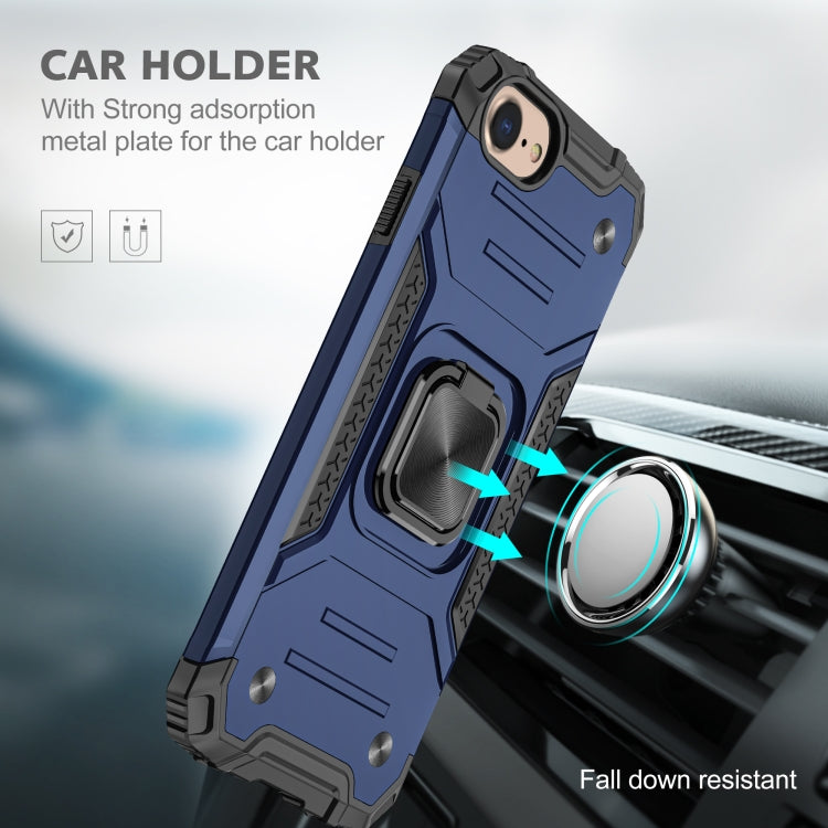 For iPhone 7 & 8 & SE 2020 Magnetic Armor Shockproof TPU + PC Case with Metal Ring Holder