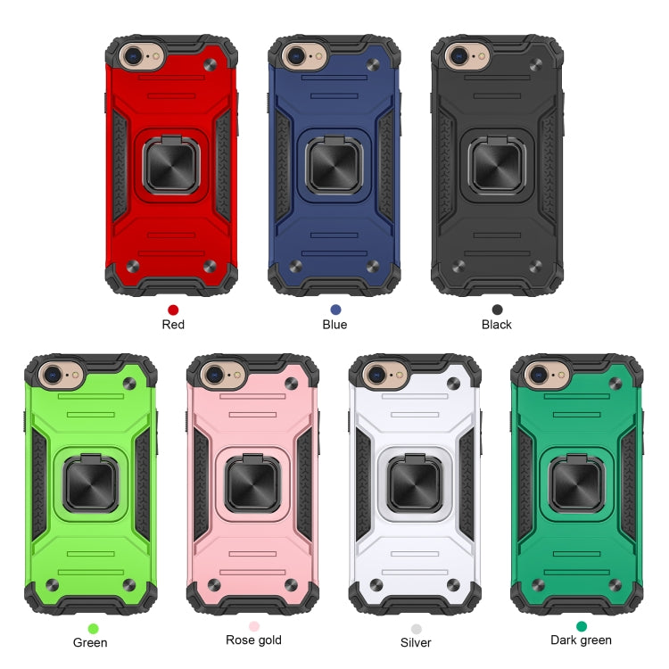 For iPhone 7 & 8 & SE 2020 Magnetic Armor Shockproof TPU + PC Case with Metal Ring Holder