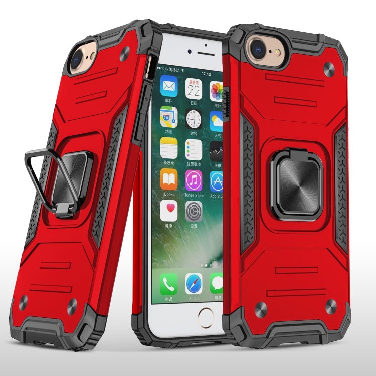 For iPhone 7 & 8 & SE 2020 Magnetic Armor Shockproof TPU + PC Case with Metal Ring Holder