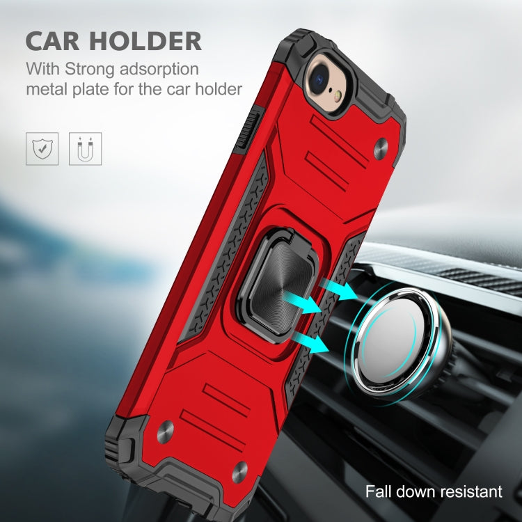 For iPhone 7 & 8 & SE 2020 Magnetic Armor Shockproof TPU + PC Case with Metal Ring Holder