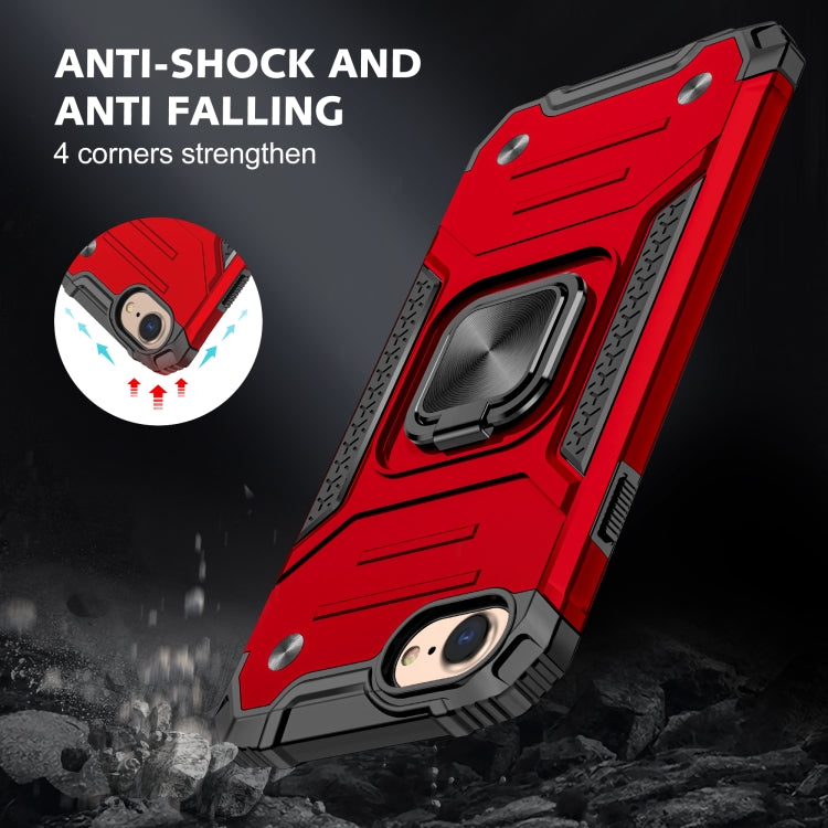 For iPhone 7 & 8 & SE 2020 Magnetic Armor Shockproof TPU + PC Case with Metal Ring Holder