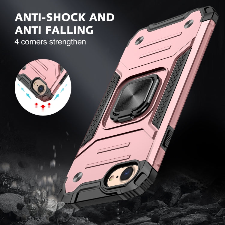For iPhone 7 & 8 & SE 2020 Magnetic Armor Shockproof TPU + PC Case with Metal Ring Holder