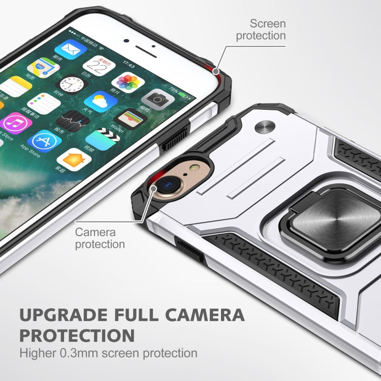 For iPhone 7 & 8 & SE 2020 Magnetic Armor Shockproof TPU + PC Case with Metal Ring Holder