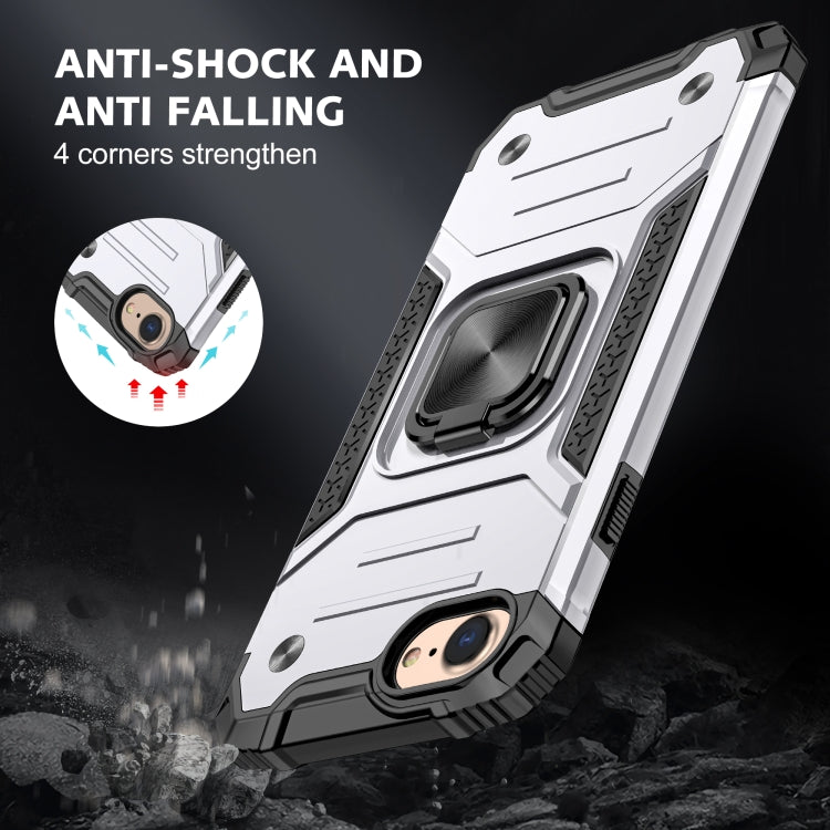 For iPhone 7 & 8 & SE 2020 Magnetic Armor Shockproof TPU + PC Case with Metal Ring Holder