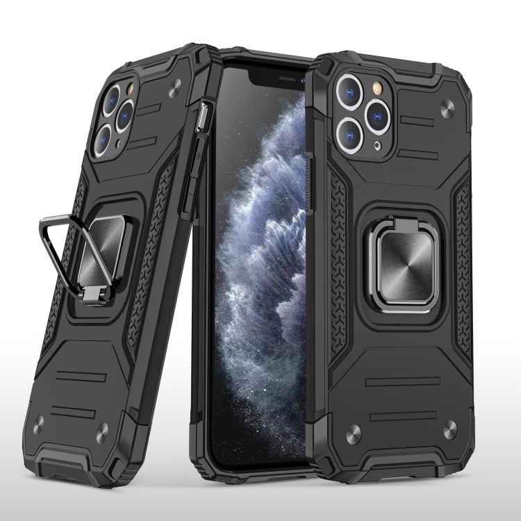 For iPhone 11 Magnetic Armor Shockproof TPU + PC Case with Metal Ring Holder