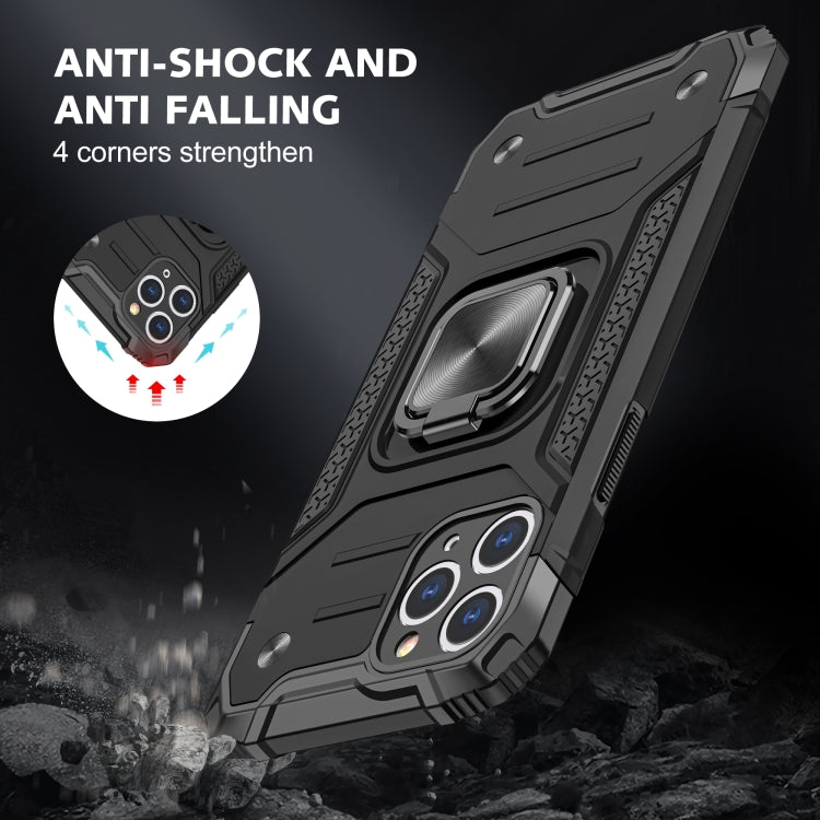 For iPhone 11 Magnetic Armor Shockproof TPU + PC Case with Metal Ring Holder