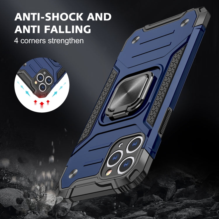 For iPhone 11 Magnetic Armor Shockproof TPU + PC Case with Metal Ring Holder