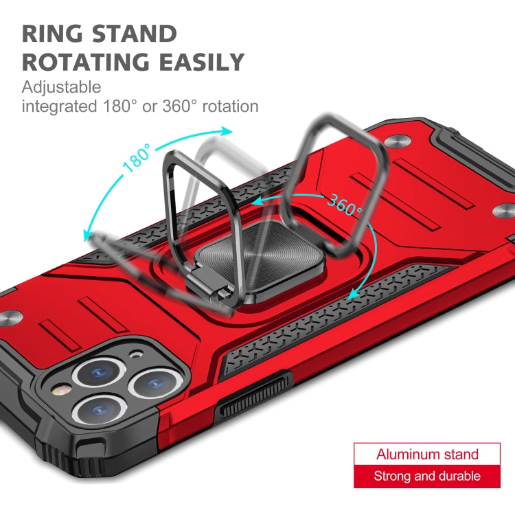 For iPhone 11 Magnetic Armor Shockproof TPU + PC Case with Metal Ring Holder