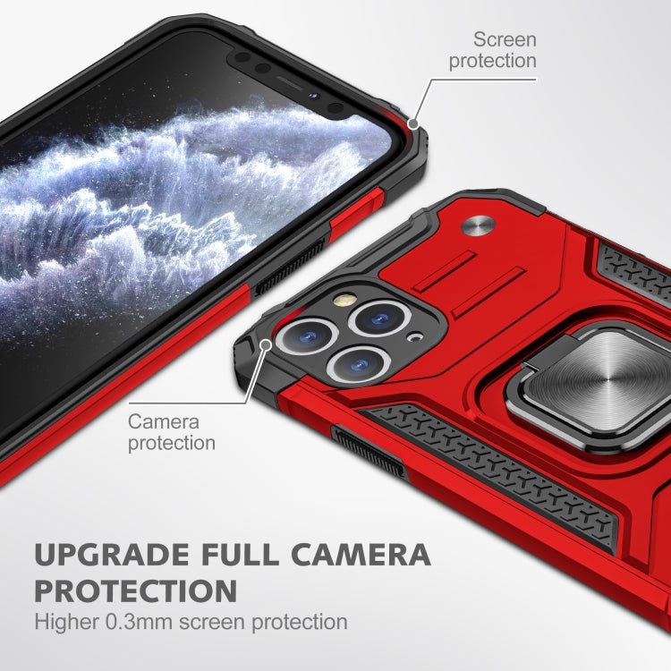 For iPhone 11 Magnetic Armor Shockproof TPU + PC Case with Metal Ring Holder