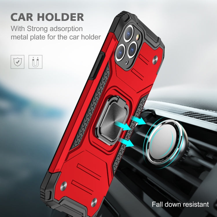 For iPhone 11 Magnetic Armor Shockproof TPU + PC Case with Metal Ring Holder