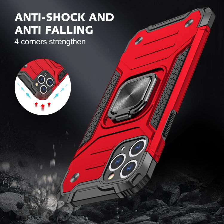 For iPhone 11 Magnetic Armor Shockproof TPU + PC Case with Metal Ring Holder