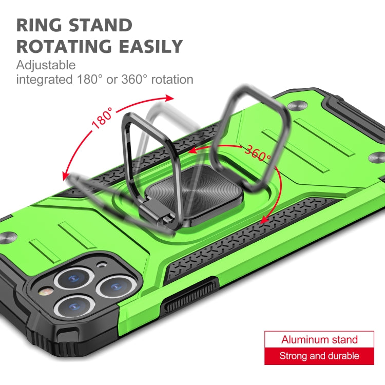 For iPhone 11 Magnetic Armor Shockproof TPU + PC Case with Metal Ring Holder