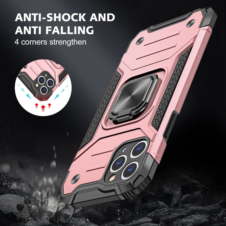 For iPhone 11 Magnetic Armor Shockproof TPU + PC Case with Metal Ring Holder