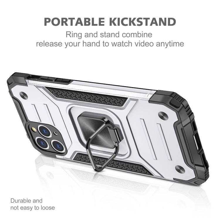 For iPhone 11 Magnetic Armor Shockproof TPU + PC Case with Metal Ring Holder