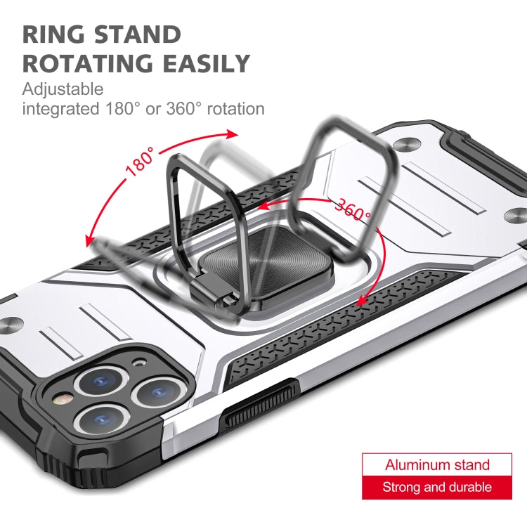 For iPhone 11 Magnetic Armor Shockproof TPU + PC Case with Metal Ring Holder