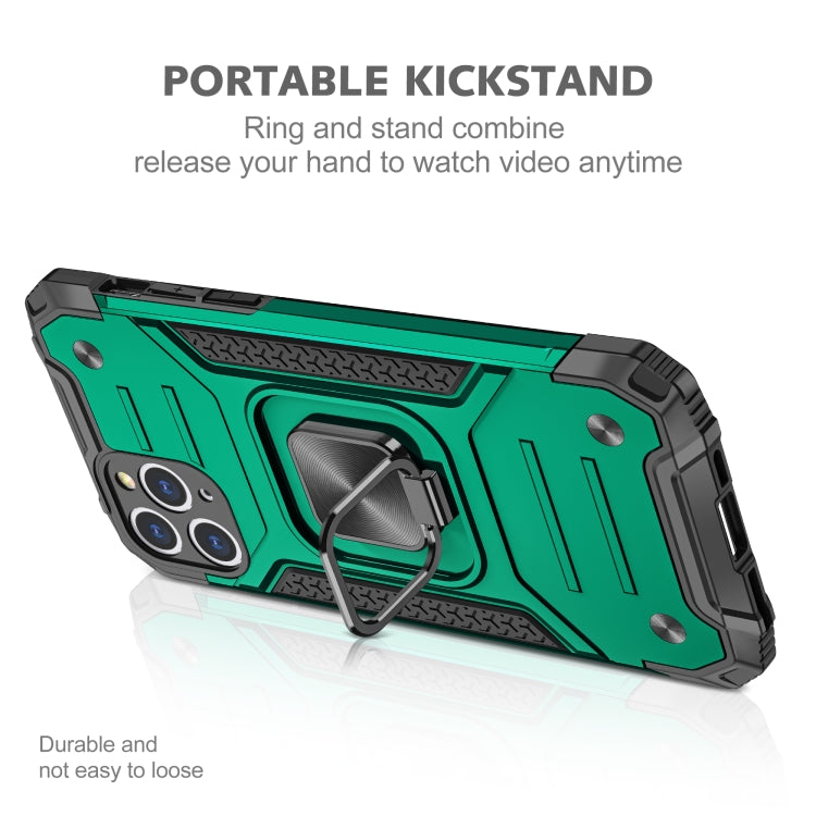 For iPhone 11 Magnetic Armor Shockproof TPU + PC Case with Metal Ring Holder