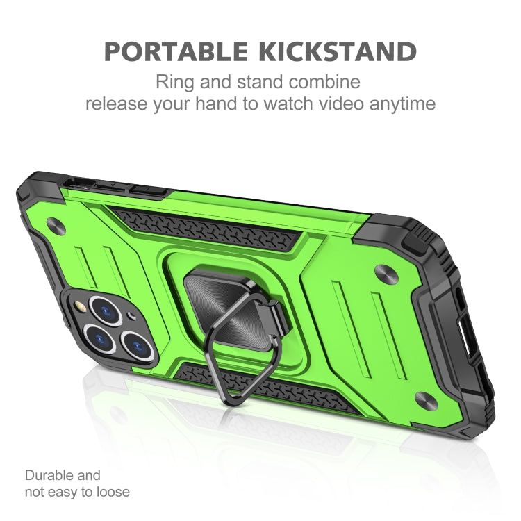 For iPhone 11 Pro Magnetic Armor Shockproof TPU + PC Case with Metal Ring Holder