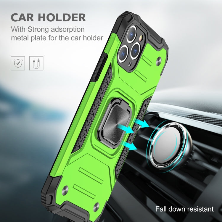 For iPhone 11 Pro Magnetic Armor Shockproof TPU + PC Case with Metal Ring Holder
