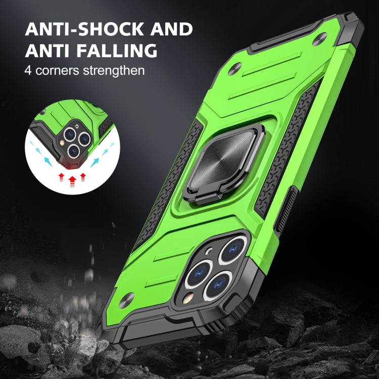 For iPhone 11 Pro Magnetic Armor Shockproof TPU + PC Case with Metal Ring Holder