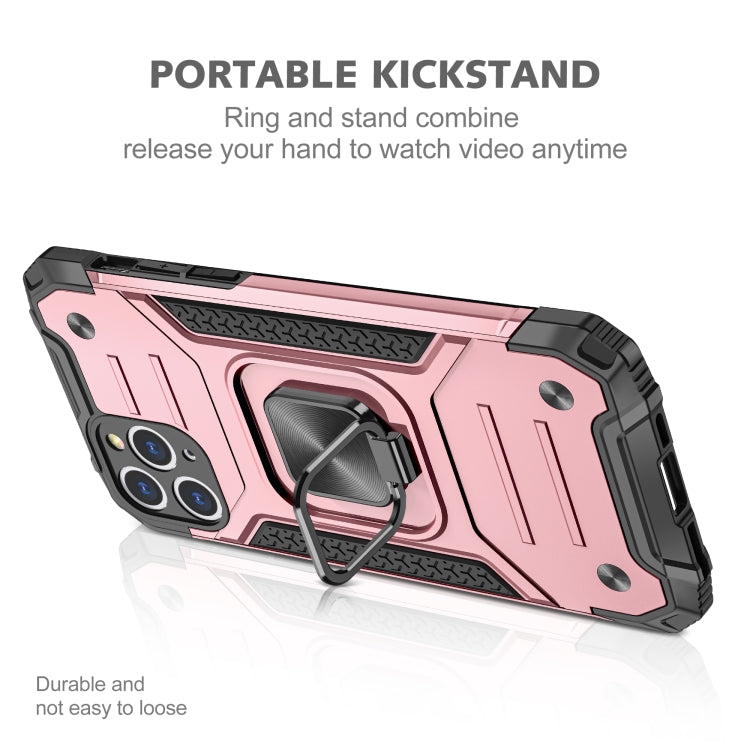 For iPhone 11 Pro Magnetic Armor Shockproof TPU + PC Case with Metal Ring Holder