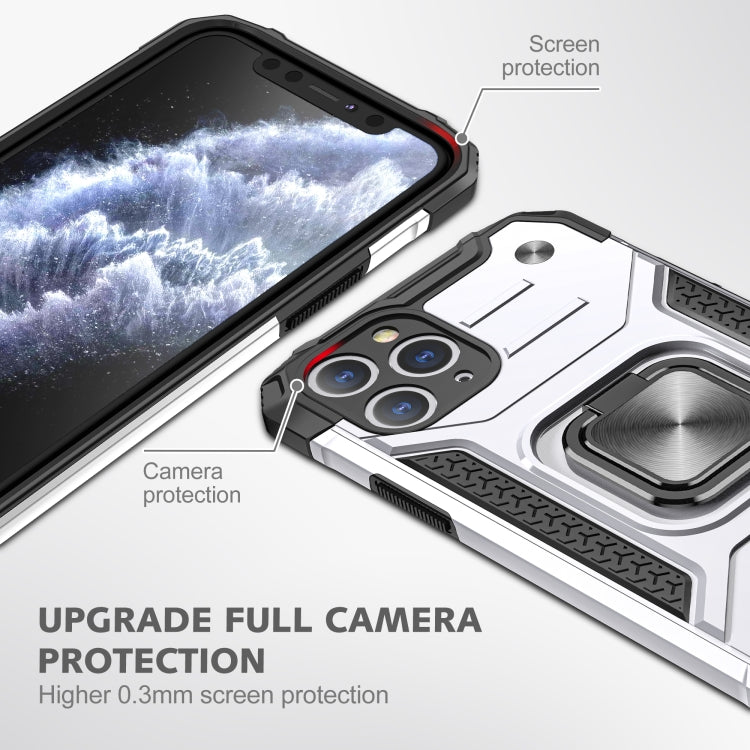 For iPhone 11 Pro Magnetic Armor Shockproof TPU + PC Case with Metal Ring Holder